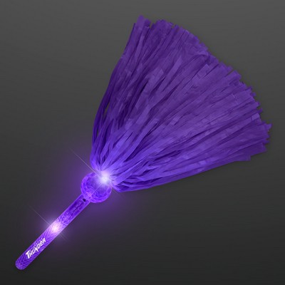 Light Up Purple Pom Poms for Team Spirit - PRINTED